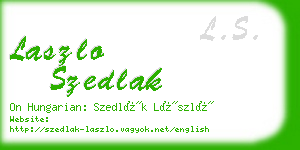 laszlo szedlak business card